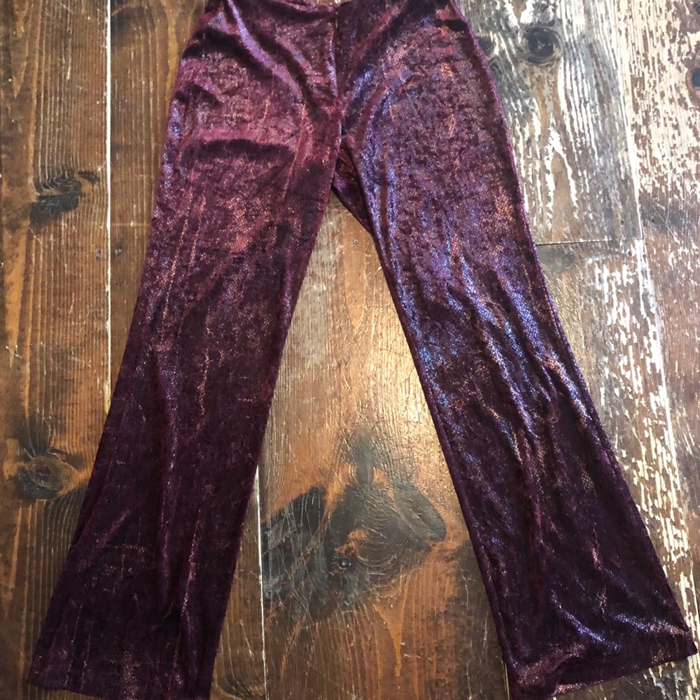Faux snakeskin flare pants